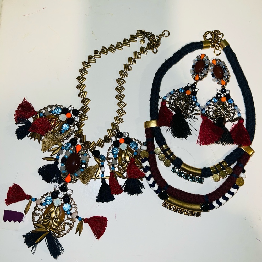J. Crew necklace lot  tassel statement set lot